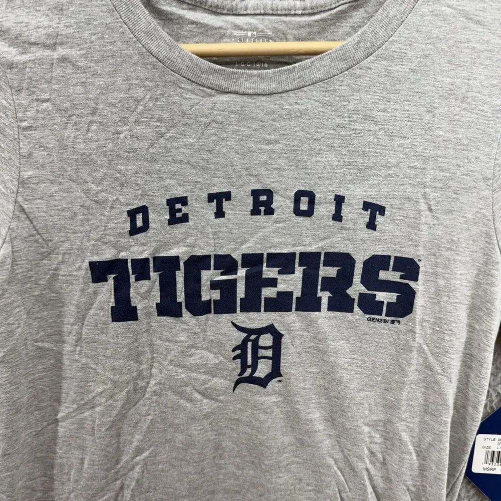 Detroit Tigers T-shirt Gray Youth Large 14-16 MLB Genuine Merch Official Tee NWT